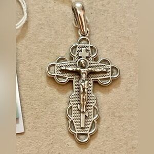 925 Sterling Silver 3D Christian Jesus Christ Cross Catholic Crucifix/ Amulet